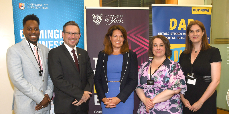 Left to right: Elliott Rae, Andrew Gwynne MP, Rt Hon Caroline Nokes MP, Dr Sarah Forbes and Dr Holly Birkett